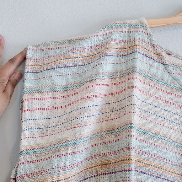 Dylan Women's Boho Pullover Top Sz L/XL Striped Boxy Summer Multicolored Beachy - Picture 4 of 10